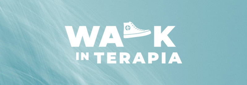 Walk-in -terapian logo, jossa on tennari.