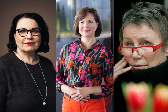 Illan panelistit Merja Ylä-Anttila (Kuva: Johanna Kannasmaa / Yle), Sanna Keskinen (Kuva: Sanoma Media Finland / Samuli Pulkkinen) ja Hilkka Olkinuora (Kuva: Ilkka Laitinen / Aamulehden arkisto 2008)