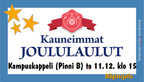 Kauneimmat joululaulut Kampuskappelilla 11.12. klo 15