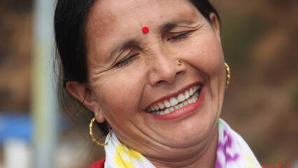 Nepalilainen Anita Shahi, kasvokuva.