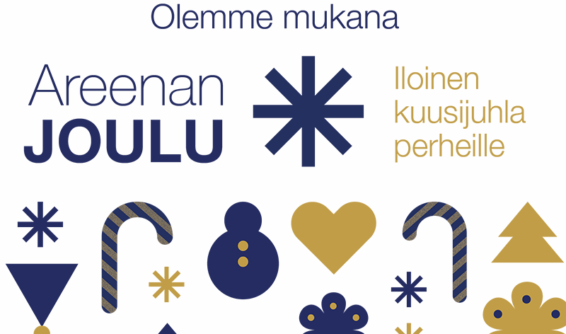 Areenan Joulun mainosgrafiikkaa.