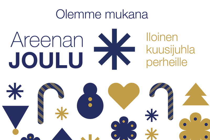 Areenan Joulun mainosgrafiikkaa.