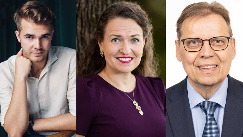 Henkilökuvakooste: Perttu Pölönen, Anna-Kaisa Ikonen ja Lauri Lyly.