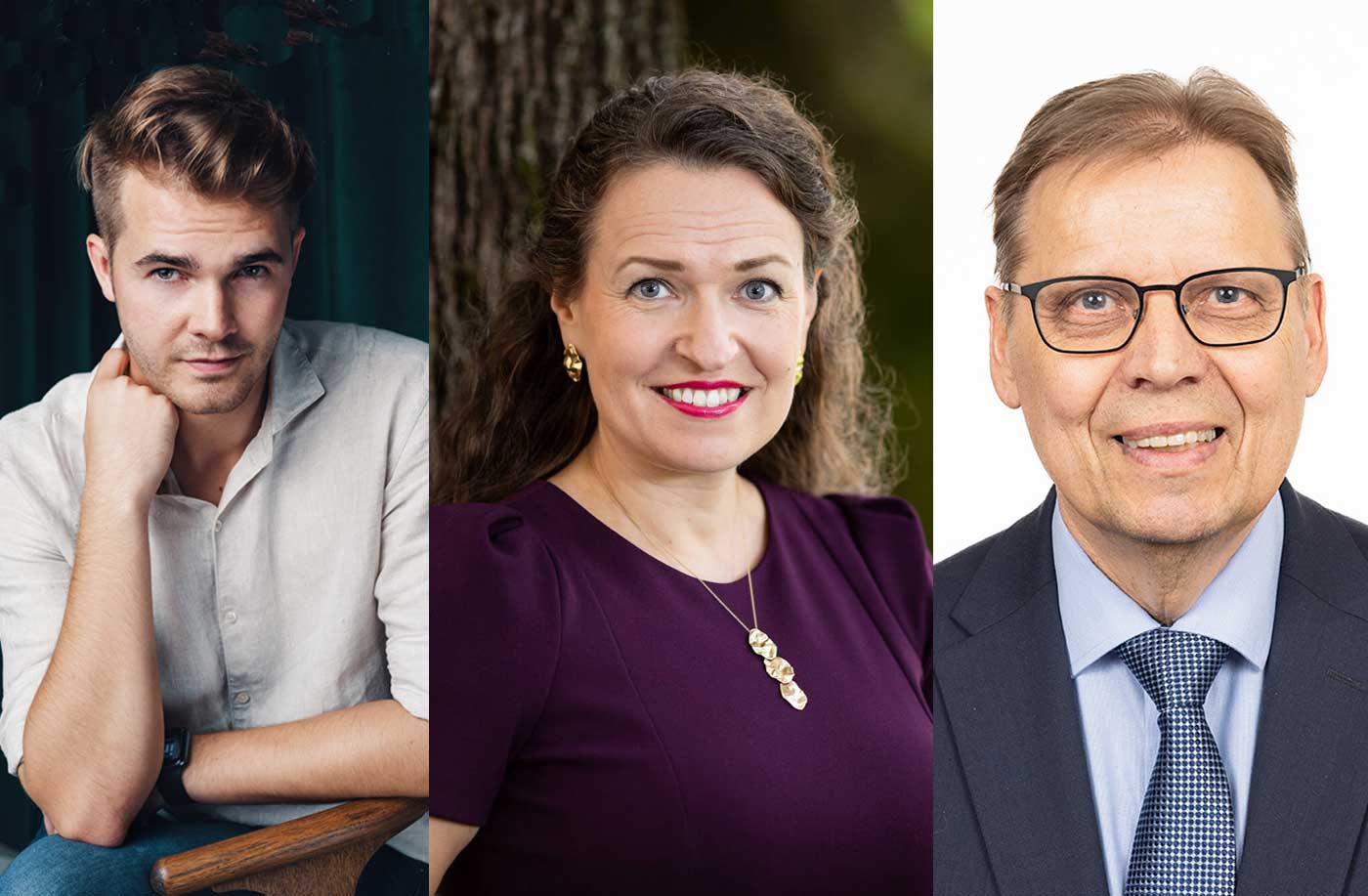 Henkilökuvakooste: Perttu Pölönen, Anna-Kaisa Ikonen ja Lauri Lyly.