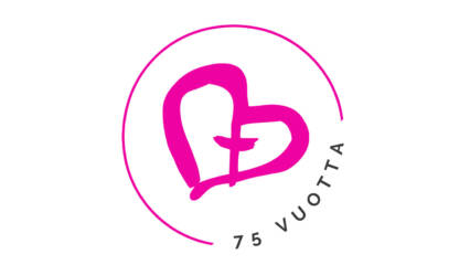 Yhteisvastuulogo 75 vuotta.