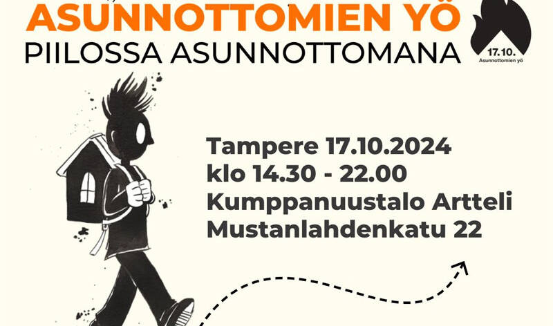 Mainoskuva asunnottomien yöstä