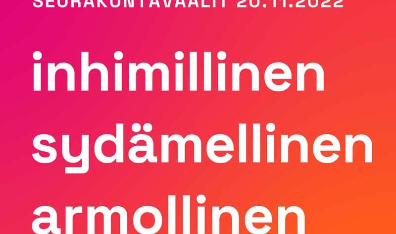 Seurakuntavaalit 20.11.2022 inhimillinen, sydämellinen, armollinen.