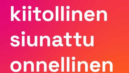 Teksti kiitollinen, siunattu, onnellinen.