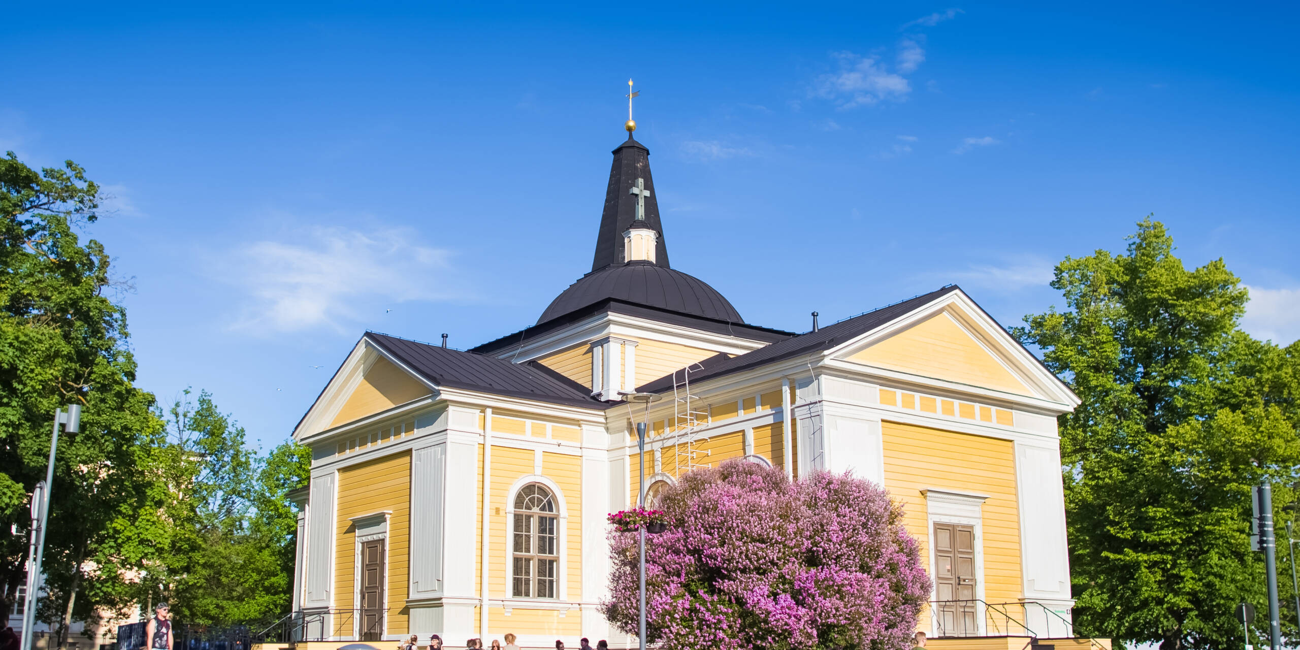 The Old Church located in the center of Tampere on sunny summer day.