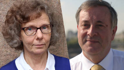 Professorit Leila Haaparanta ja Alister McGrath.