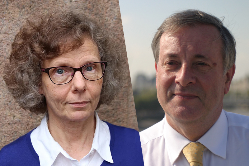 Professorit Leila Haaparanta ja Alister McGrath.