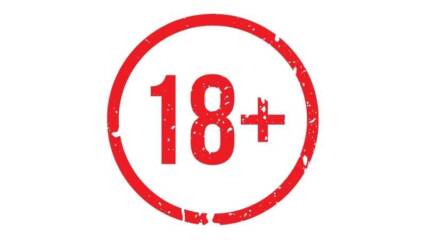 punainen 18v ikäräjäsymboli